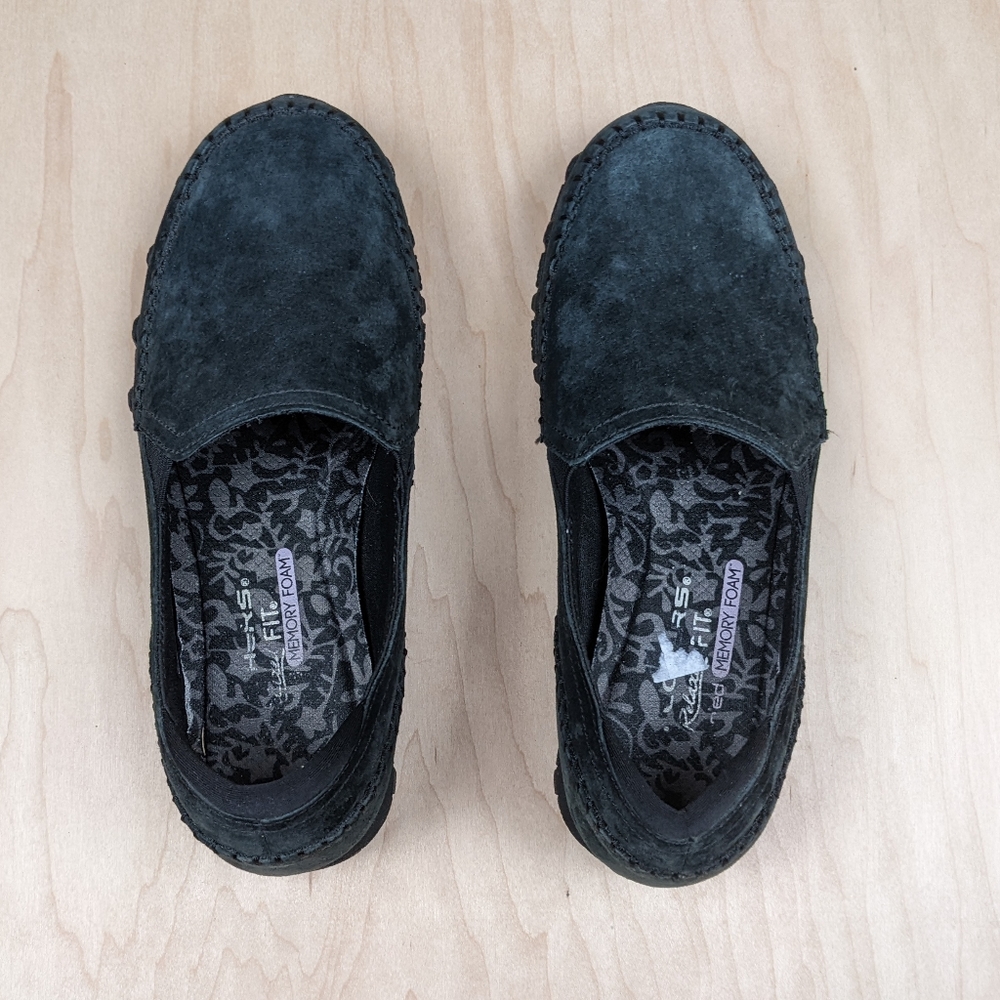 Skechers, Relaxed Fit,  Memory Foam Suede Loafers, Teal, Women's (7)